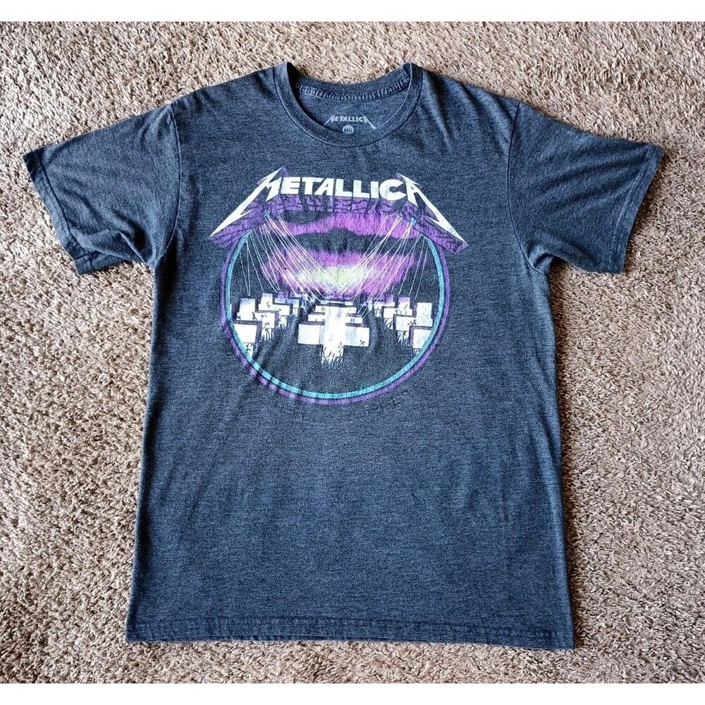 Metallica Master Of Puppets T-Shirt Men's Medium Gray Band Shirt
